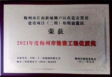 廣東公司—廣東公司承建梅州區域三項工程獲評梅州市建設工程優質獎—373—20210607 (1)